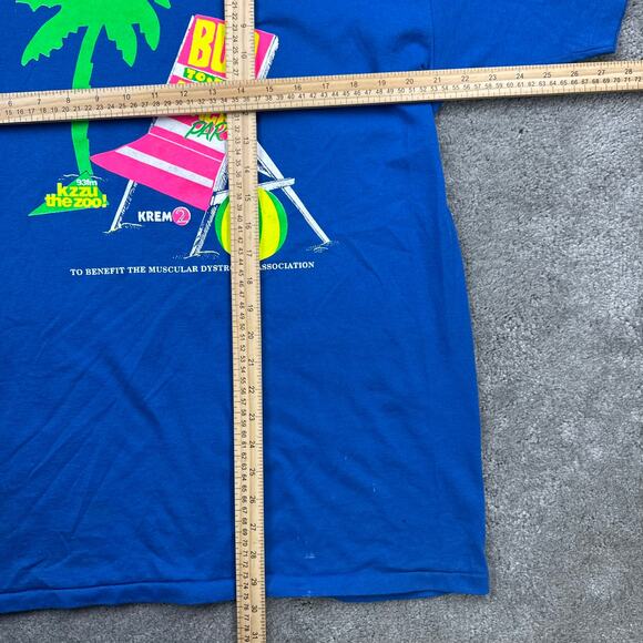 Vintage Graphic Radio Station Promo Tee Size XL 93fm "Bud To The Beach" Y2K 90s - Picture 8 of 9